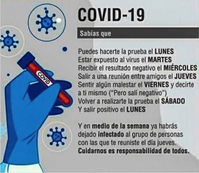 Sentido común, responsabilidad y adoptar las medidas higiénico sanitarias y de seguridad previstas.

Cuidarnos es responsabilidad de todos.

#NoBajesLaGuardia 😷