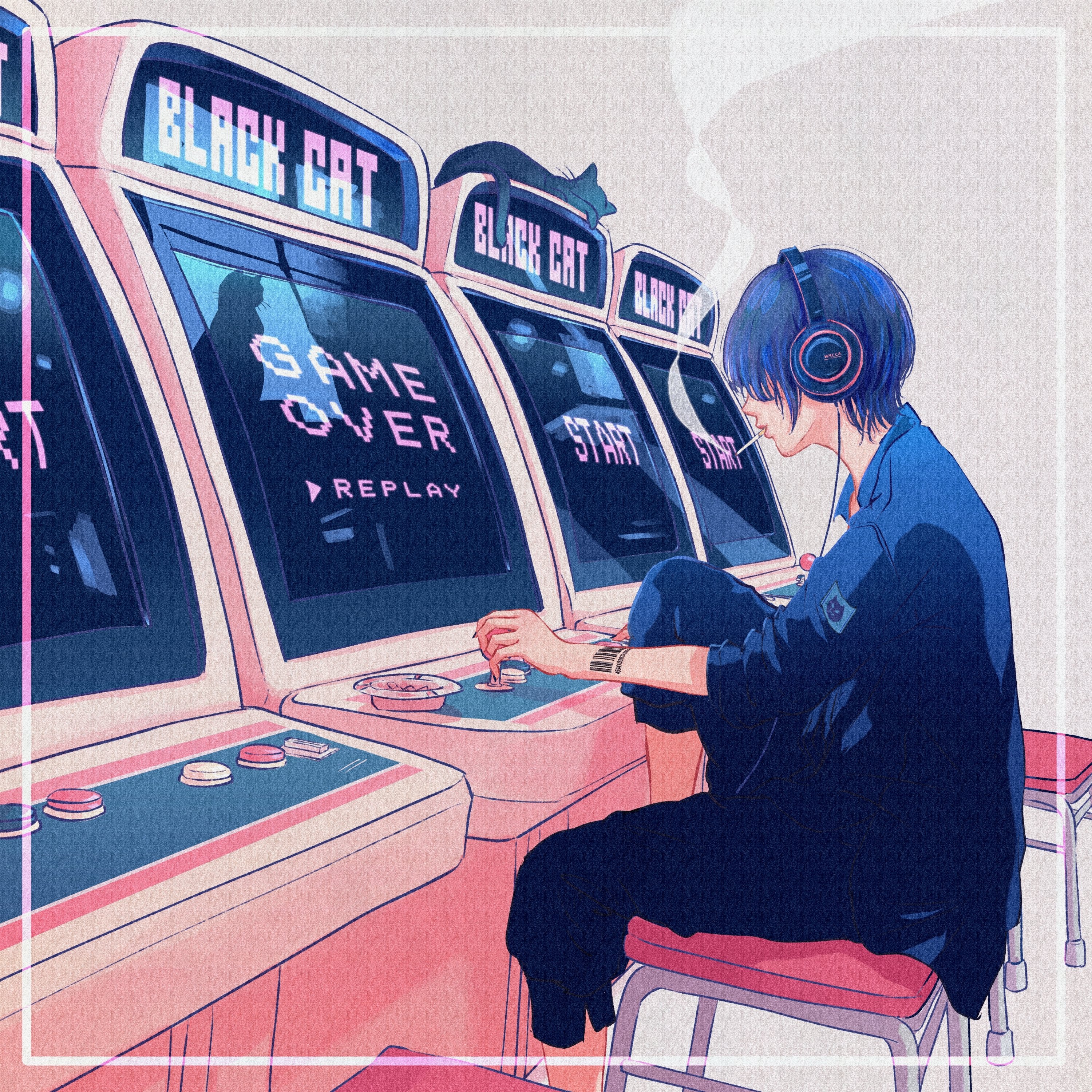 Twitter 上的 Wacca わっか Game Over ちょっとレトロなゲームセンター ショートカットが似合う女の子に憧れます 女の子イラスト 日常イラスト 猫イラスト イラスト基地 線引者 イラスト王国 七色絵具 美飾家 T Co 5xiodt8fr4 Twitter