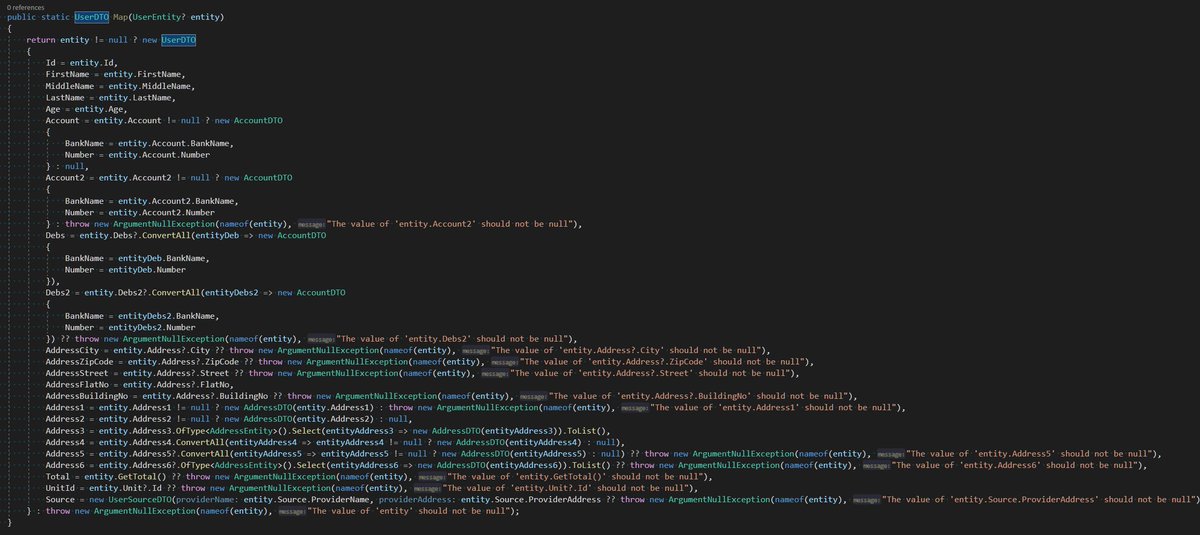 cezary_piatek's tweet image. Support for non-nullable references comes to #MappingGenerator It's a huge feature - 133 files changed in PR 🤣
github.com/cezarypiatek/M…
#dotnet #csharp #roslyn