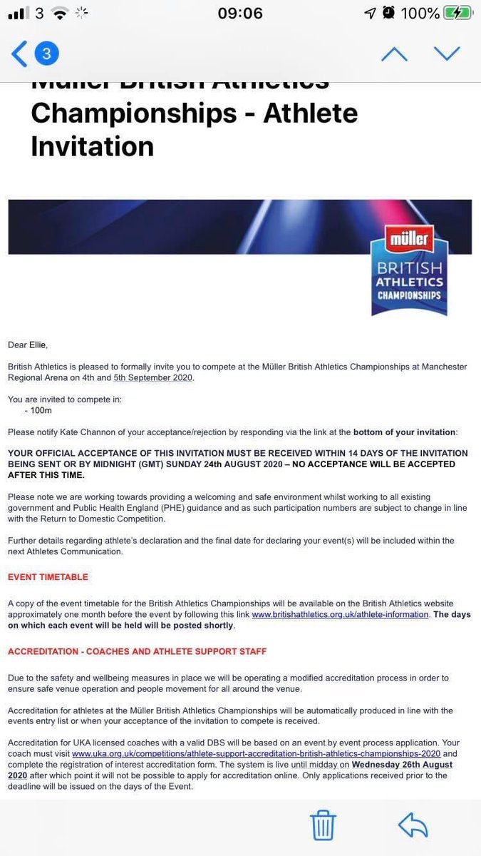 Nate_Rogers_REP's tweet photo. ๐จ REP update ๐จ
@EllieBandy has been selected for British Athletics championships 100m!
An amazing achievement, qualifying during a pandemic and when the qualifying times were made harder by 0.2s, set at 11.89s.
Super proud REP family.
#REPteam #REPathlete #REPcoach #REP https://t.co/oHYYaIV6mP