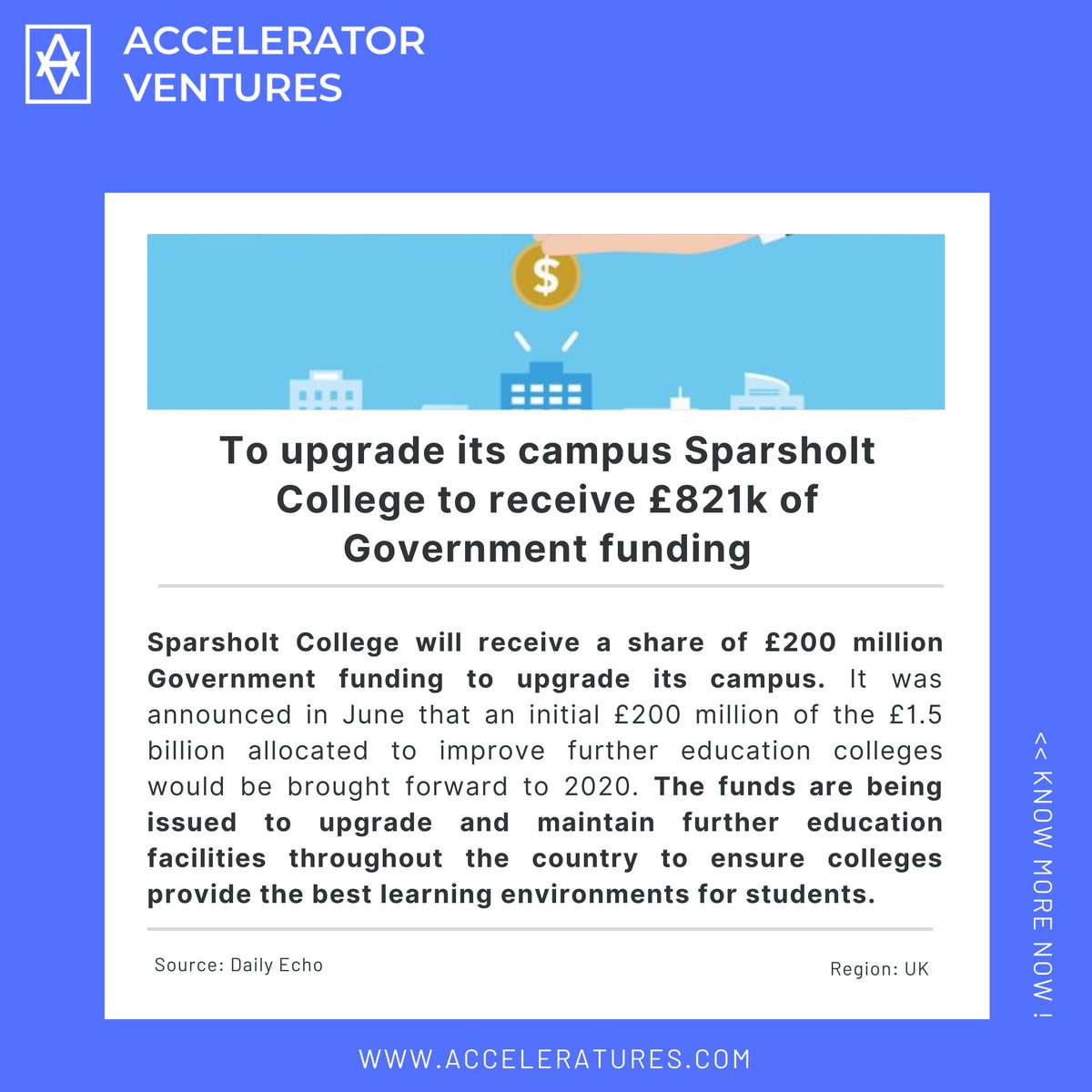 AccelVentures's tweet photo. To upgrade its campus Sparsholt College Hampshire to receive £821k of #Government funding

Source: Daily Echo

Know more at: https://t.co/Hl3hRX2lGK https://t.co/hUdBU9S51x