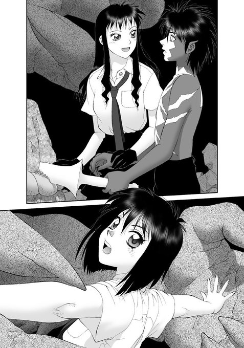 オイラの単行本「かごめかごめ」から
台詞フキダシ擬音無し絵その,63
ほとんどのページに悪あがき修正をしています

この辺は連載時と単行本で少し違うのですが、連載版と単行本版が入りくってしまいました〜
ややこしい_φ(T△T;) 