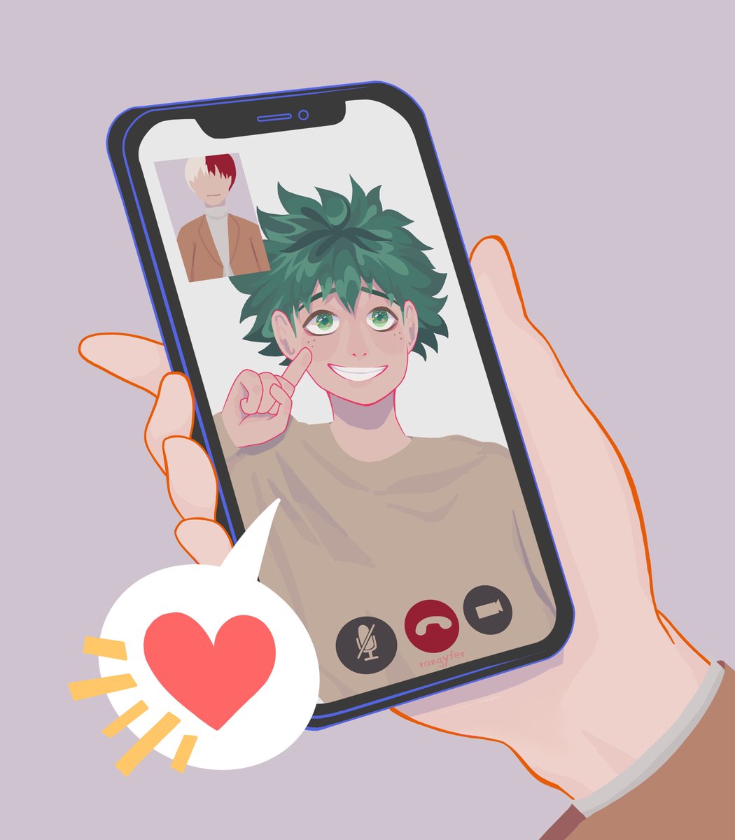 緑谷出久 「boyfriends todoroki and izuku often face」|ran ❄️のイラスト