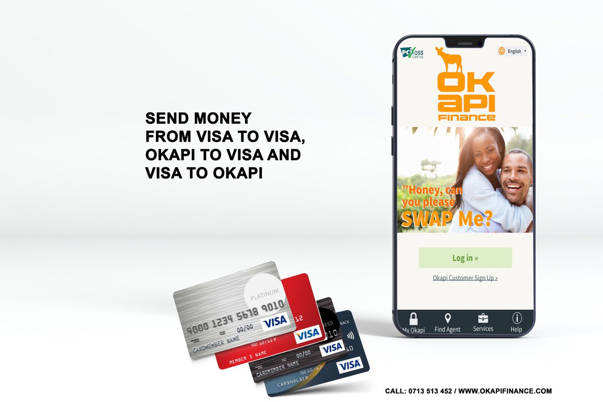 Okapi_Finance's tweet photo. Send money from VISA to VISA,Okapi to VISA and VISA to Okapi.Follow this link  https://t.co/TpmO1sK7MK to learn how to install and register on Okapi
#okapifinance #accessiblefinancialservices #fintech https://t.co/oRk2Q5cFMI