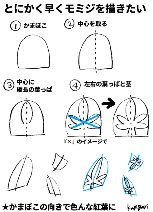 【自分用メモ】とにかくササッと紅葉が描きたい
How to draw simple hand-painted autumn leaves. 