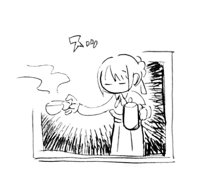お茶を出すセイバー
#Fate 