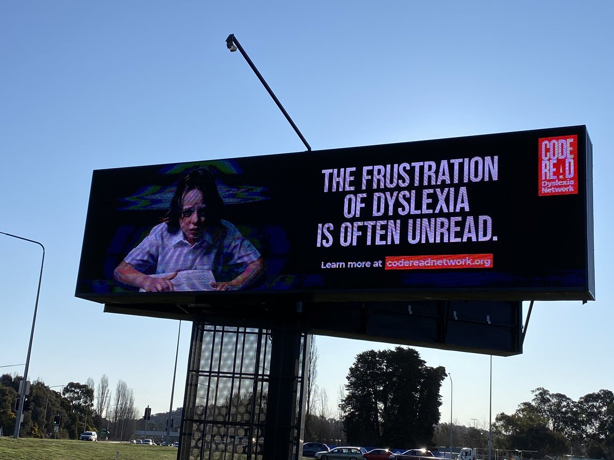 DyslexiaInfoACT's tweet image. These Billboards tell a story!
Keep an eye out for them.
“The frustration of dyslexia is often unread” #CodeRead #dyslexia
(image: Canberra)