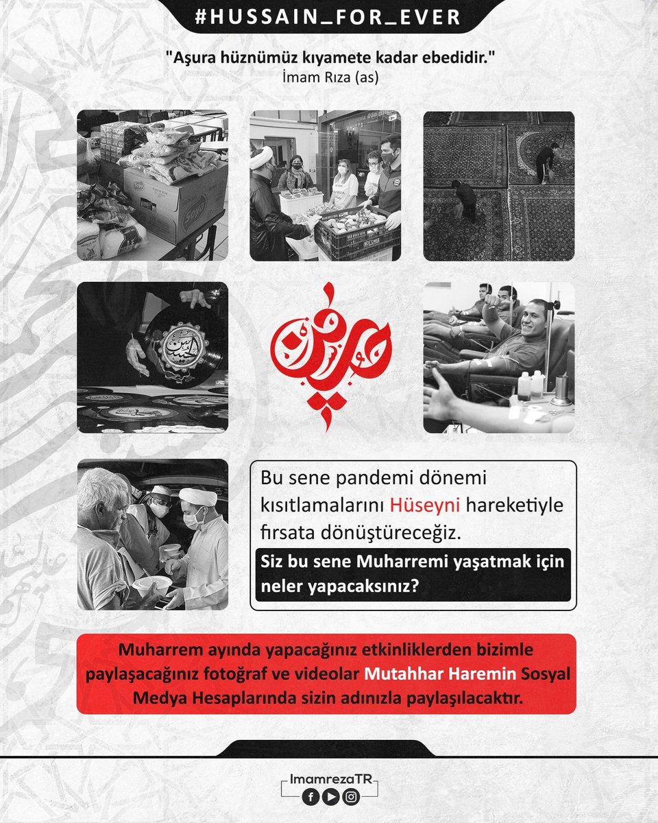 Mutahhar İmam Rıza aleyhis selam Hareminin Muharrem Hareketi #hussain_for_ever 
‌Siz bu sene Muharremi yaşatmak için neler yapıyorsunuz? 
‌