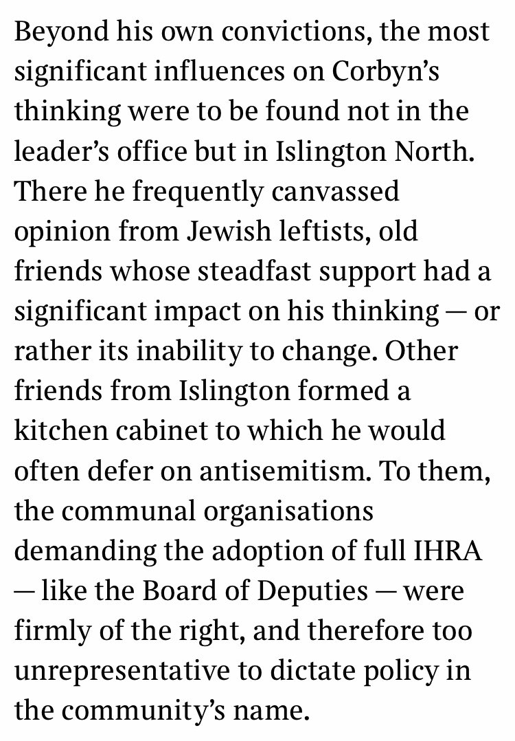 Treating antisemitism as a second-class form of racism? Assuming Jews can't suffer because they are rich? Listening to fringe JVL cranks rather than the mainstream Jewish community? It's all there. Shame he didn't come out with this when they were in charge