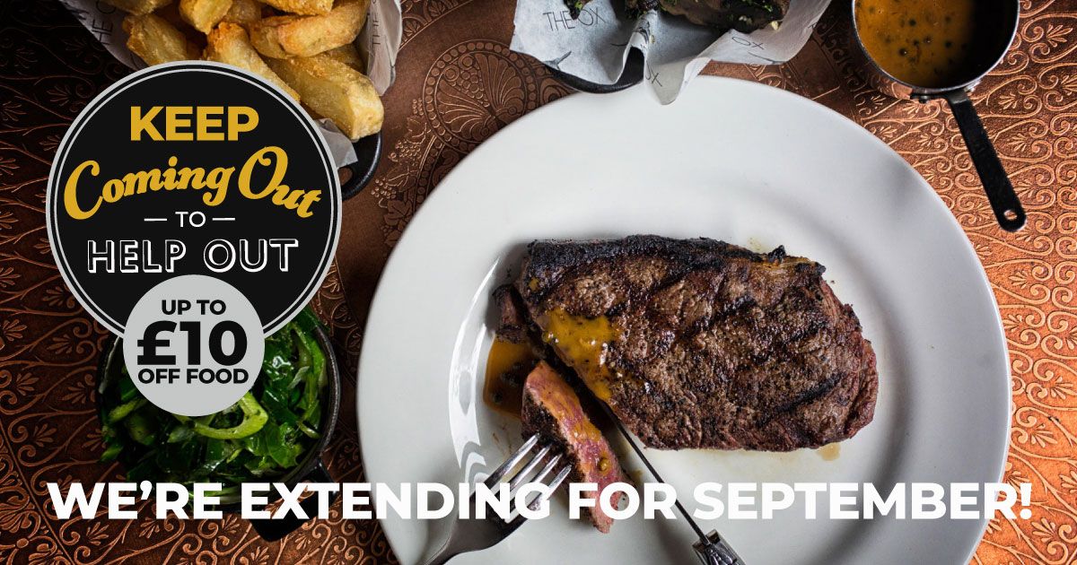 Not had a chance to make the most of the #EatOutToHelpOut scheme in August? Well good news - we're extending our own version for September, meaning you've got another month to enjoy up to 50% off your food to the value of £10 pp Monday to Wednesday! bit.ly/2YcOAOn
