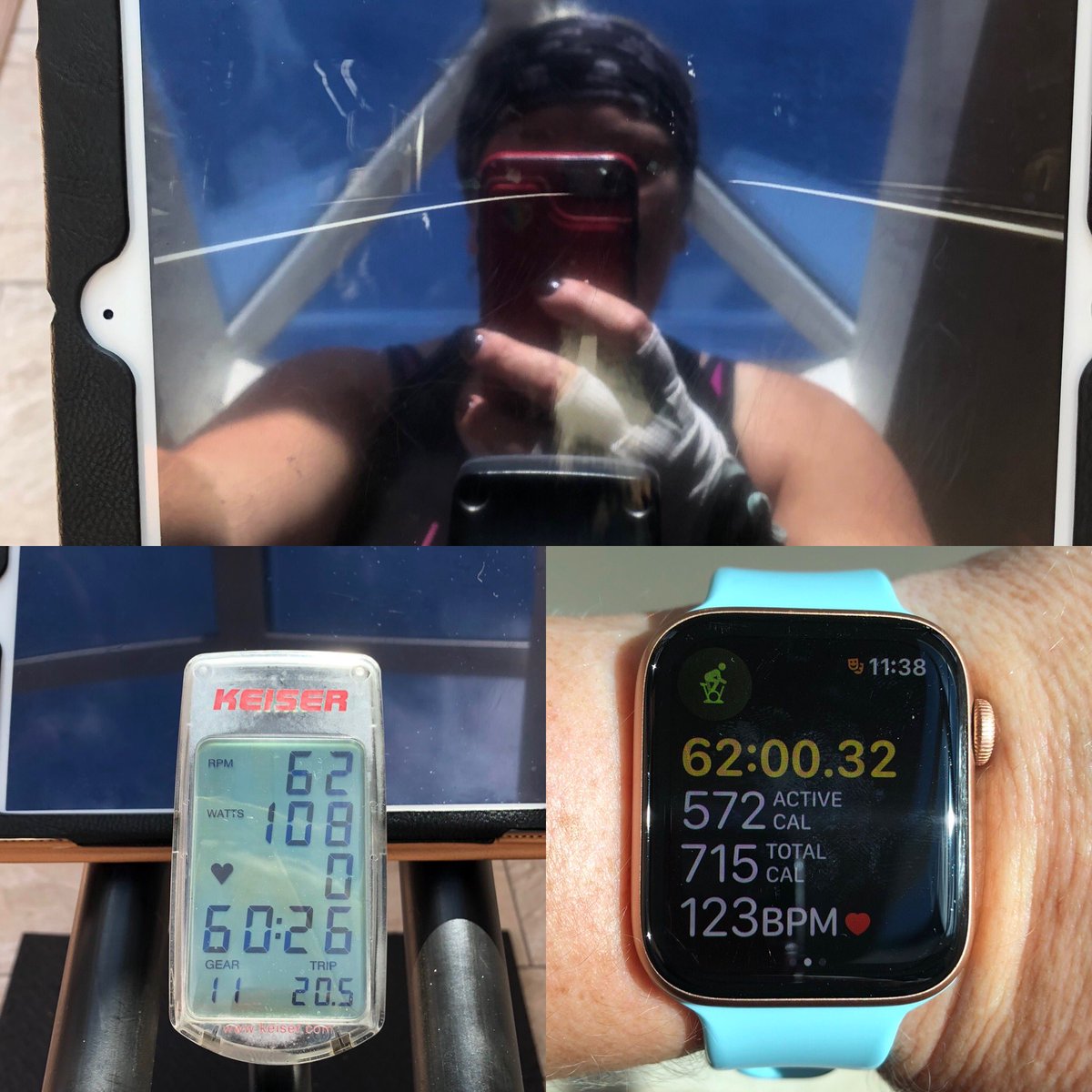 sam_dewis's tweet photo. Day 24 and a morning spin, enjoyed that one! 20km (12miles) and a great new virtual class @lesmillsUK #trip20 @WeAHPs #AHPsActive #weactivechallenge I think Iโve earned a lunchtime treat with the teenager now โ๏ธ๐ฅ๐๐ https://t.co/jcIbZdUrdM