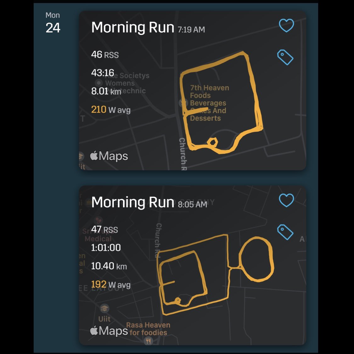 Nithin's tweet image. 7:19 AM: MAF Test on the road followed by MAF 10K. Not much different from the stadium test. It’s going to take a while.

#Runners360 #MAFTest #180method #MAFmethod #ZoomFly3 #nikerunning  #strydrunning #werunkalaburagi #nature #nofilter #Mamba #mambamentality