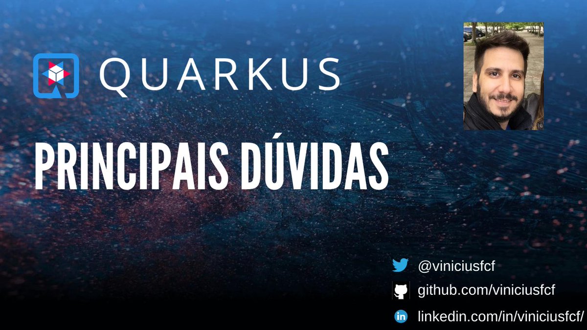 viniciusfcf's tweet image. Ainda não sabe o que é o @QuarkusIO?
Criei um pequeno vídeo respondendo as principais dúvidas para quem vai iniciar.
Sugiro também seguirem @yanaga e @elderjava
youtu.be/UkV-LEGZB1M