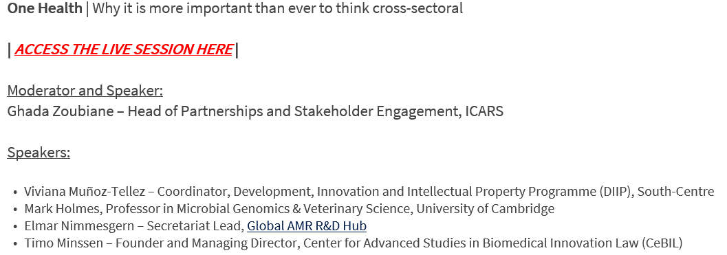 South_Centre's tweet photo. Viviana Munoz Tellez, #HIPB Coordinator, will be speaking on the importance of a #OneHealth Approach to tackle #AMR today 16h30 at Biocom #AMRconference https://t.co/1WOBRr49Ix