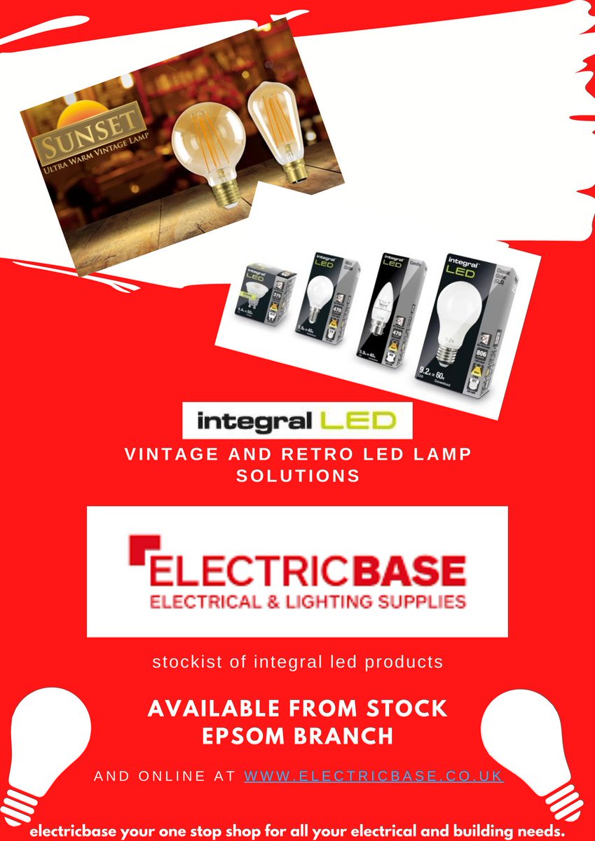 ElectricbaseE's tweet photo. another week and another string to add to our impressive bow a complete range of decorative,vintage and retro lamps from integral led products.
pop in store for more information https://t.co/9Z2zvKPqJh