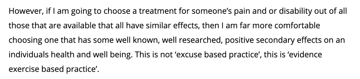 But like stated in the last paragraph I'll choose the treatment that has the better secondary effects, that will (hopefully) increase the confidence of the person I work with, make him/her more resilientThe blog piece I enjoyed the most since quite some time @AdamMeakins 