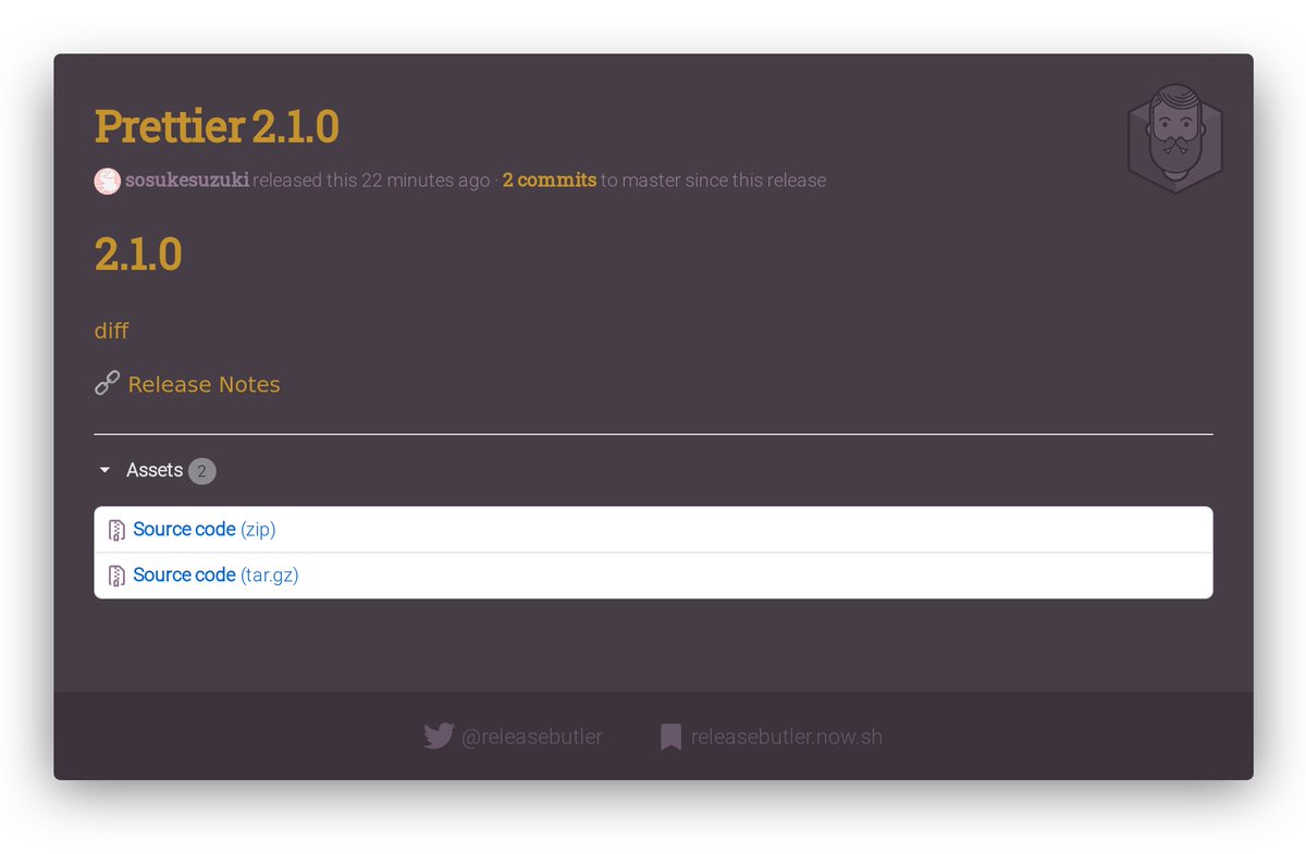 releasebutler's tweet image. 🔥 New Prettier Release 🚀
  
📦 2.1.0 
✨ FEATURE RELEASE 🎉🎉

🏷️ #prettier #codestyle #tooling #release #changelog #releasebutler

🔗 github.com/prettier/prett…