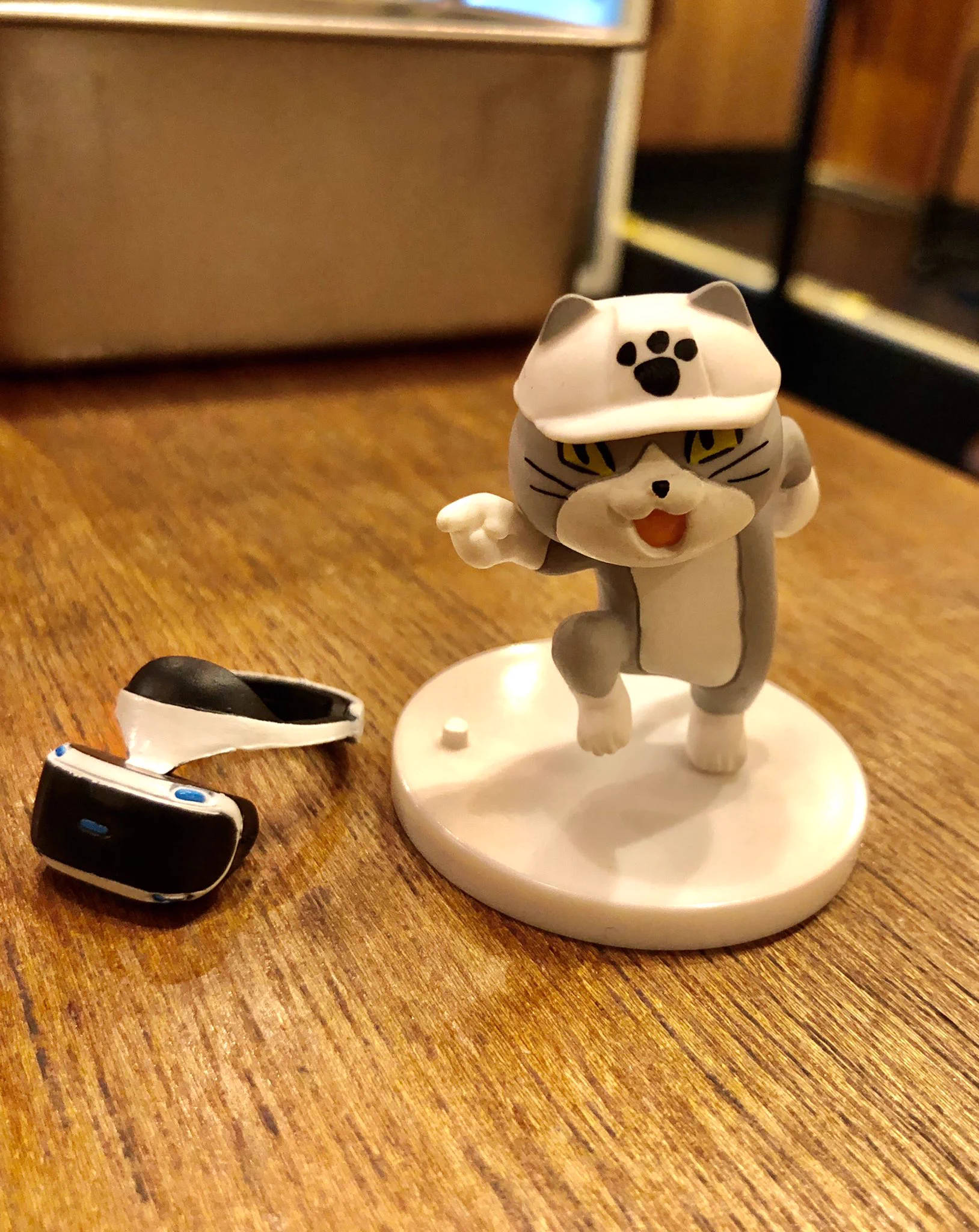 使い所がなかったガチャで出たVRゴーグル。持ってた猫にミラクルフィット！！