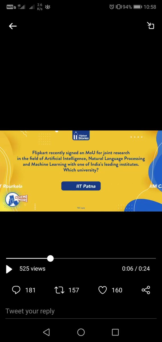 ZUBUROCKS's tweet photo. @FlipkartStories Correct answer is IIT Patna.
#GifMeMore
@iMohdJavedKhan
@karthik74307960
@Nitin_Roshan_ https://t.co/Ag38lNeI0x