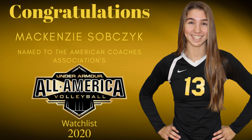 PandasSports's tweet photo. Sr. and 4 year member of PAVB, Mackenzie Sobczyk, named to the 2020 AVCA Under Armour All American Watchlist! Mackenzie, starting middle for PAVB, posted 19 kills, 4 blocks, and 7 digs, to help lead her team to the 2019 Delaware Volleyball State Championship. #proudpandas #pavb https://t.co/zpxPrEcq0i