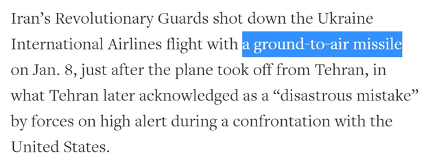 38)And it is interesting to see  @Reuters report that Flight PS752 was shot down by a single "ground-to-air missile" & raise the "confrontation with the United States" issue.Is Reuters helping Iran's regime save face? https://reuters.com/article/us-iran-ukraine-airplane/iran-calls-for-countries-not-to-politicise-data-from-downed-ukrainian-jet-idUSKBN25J084