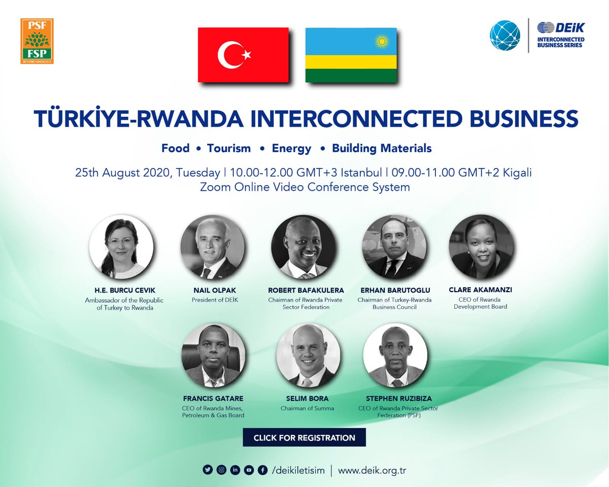 Finally, the day is tomorrow. If you haven't registered, you still have a chance to participate in the #TurkeyRwanda Interconnected Business.
zoom.us/webinar/regist…