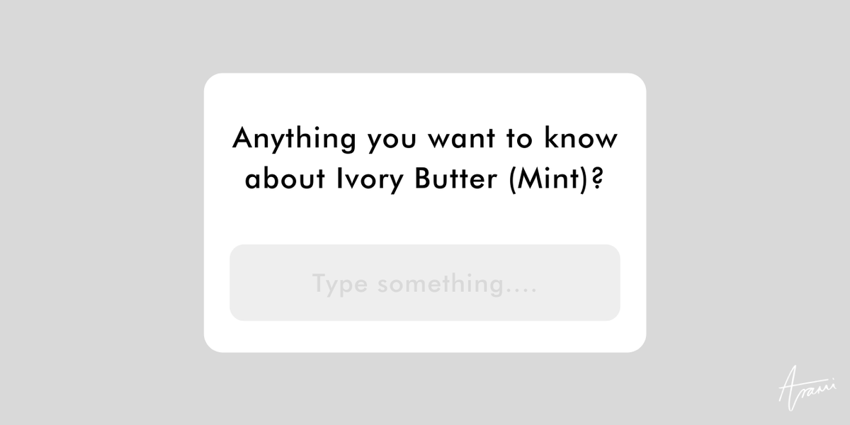 AramiEssentials's tweet photo. Ask us anything about our Mint Ivory Butter ๐๐ https://t.co/GAQjXQOHuW
#YouAsk #WeAnswer https://t.co/j9uxyCKf3P