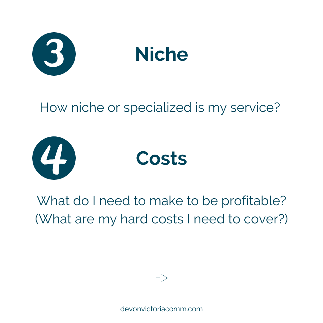 MsDevonVictoria's tweet photo. "What's your rate?"
Small biz owners know one of the hardest choices is how much to charge - & money is so taboo to talk about, it can feel like we're not supposed to ask for input!
Here are 6 Q's to ask yourself when deciding what to charge ๐
#DVCInc #SocialMediaMarketing https://t.co/Qm11T9mvup
