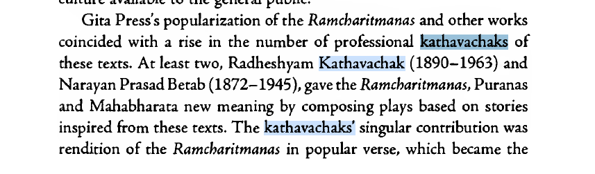 In addition, a majority of Hindus in this period was not literate. They simply could not read.Hence, in addition to printing books, Gita Press also used to organise several Kathas(Oral narration)Their Kathavachaks would read & narrate the great Epics Ramayana and Mahabharata