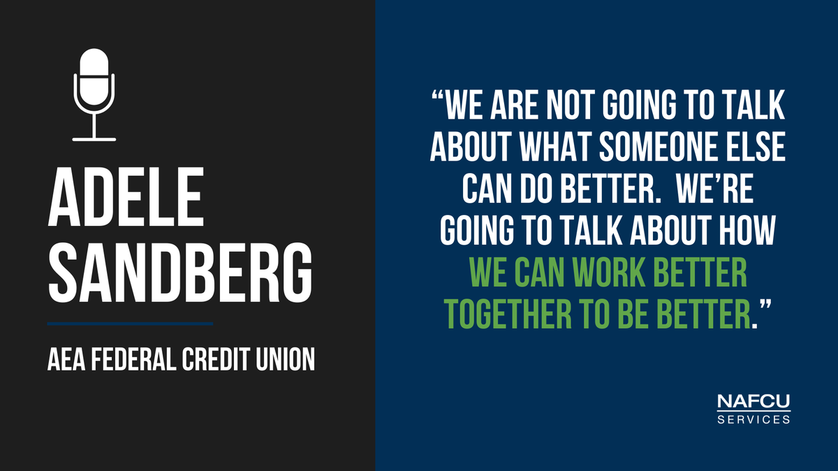“We are not going to talk about what someone else can do better.  We’re going to talk about how we can work better together to be better.”   -Adele Sandberg in our latest podcast with <a href="/DDJMyers/">DDJ Myers, an ALM First Company</a> and @AEAFCU. bit.ly/34hJ2pK
