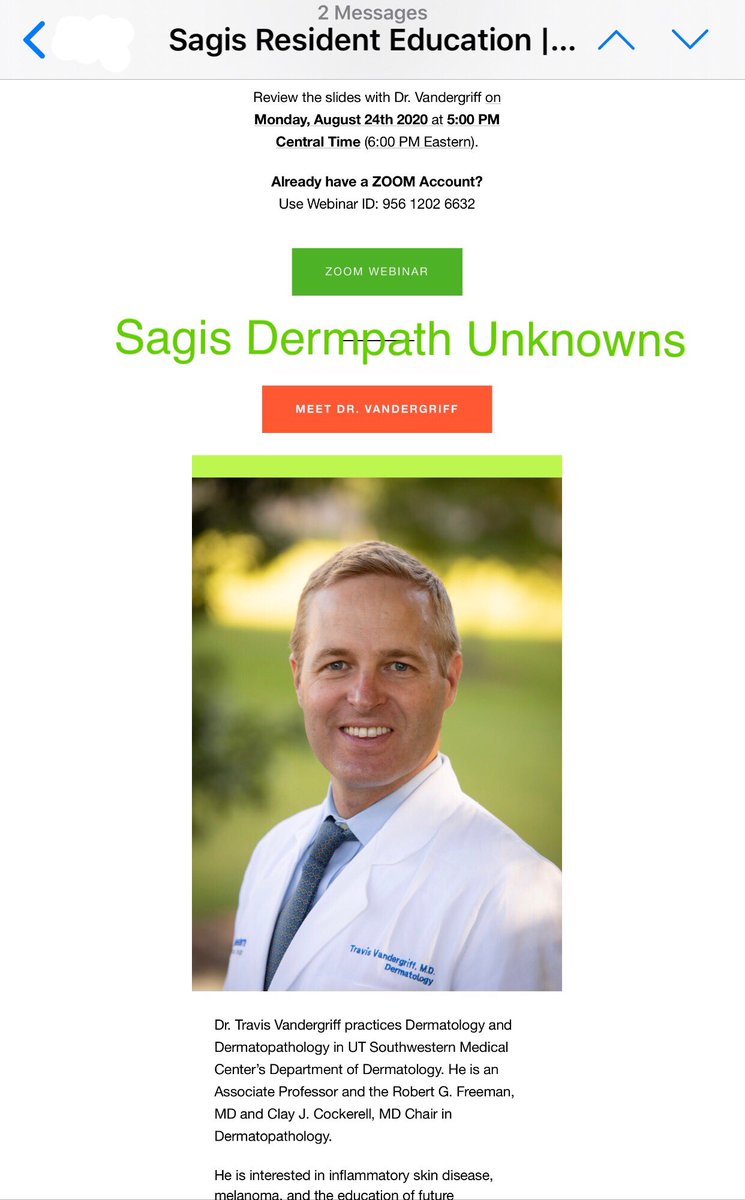 Thomas Davis, MD (@dr_thomasdavis) on Twitter photo Our special guest host for today’s Sagis Dermpath Unknown Happy Hour is the amazing Dr. Travis Vandergriff <a href="/VandergriffMD/">Travis Vandergriff, MD</a> from UTSW <a href="/UTSWDerm/">UTSW Dermatology</a> . See you all at 5:00pm CST, it should be fun!
#PathTwitter #dermatology #dermpath #dermtwitter #dermatologyresidency Our special guest host for today’s Sagis Dermpath Unknown Happy Hour is the amazing Dr. Travis Vandergriff <a href="/VandergriffMD/">Travis Vandergriff, MD</a> from UTSW <a href="/UTSWDerm/">UTSW Dermatology</a> . See you all at 5:00pm CST, it should be fun!
#PathTwitter #dermatology #dermpath #dermtwitter #dermatologyresidency