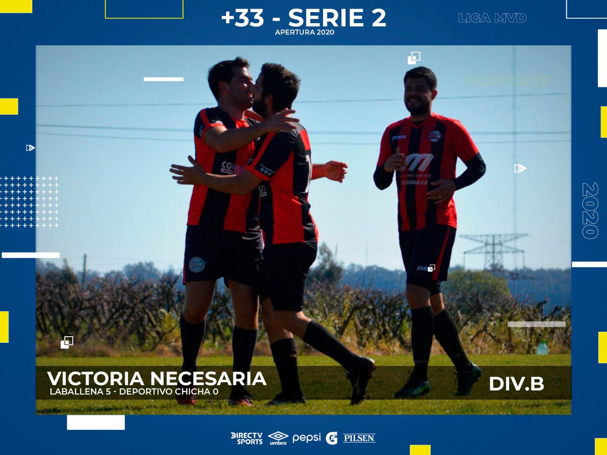 +33 Serie 2 Divisional B
🐳<a href="/LABALLENAfutbol/">LABALLENA futbol +33</a> jugó muy bien y cantó lotería ante <a href="/DeportivoChicha/">Deportivo Chicha</a> 
👉 ligamvd.com/show_noticia/1…