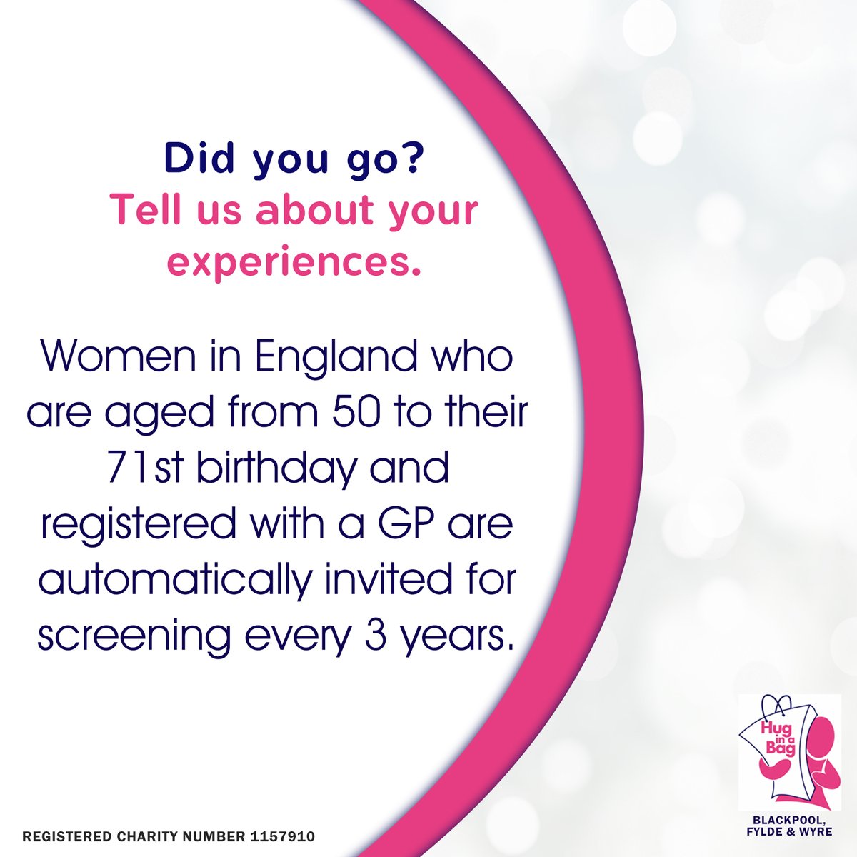 Did you go for yours? What was your experience like? Why do you think people are afraid to go?  The NHS are extending the age range to 47-73 do you think this will help?
#breastcancer #breastcheck #breastscreening