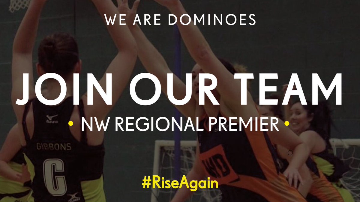 DominoesNC's tweet photo. #WeAreRecruiting.

Do you want to be part of our North West Premier squad this season? If so - get in touch by emailing ideas@dominoes-netball.co.uk. 

Be a part of our competitive, fun team - and represent us in #ManchesterSport. 🏐💪

#RiseAgain #WeAreDominoes https://t.co/PXKgjdMVf0