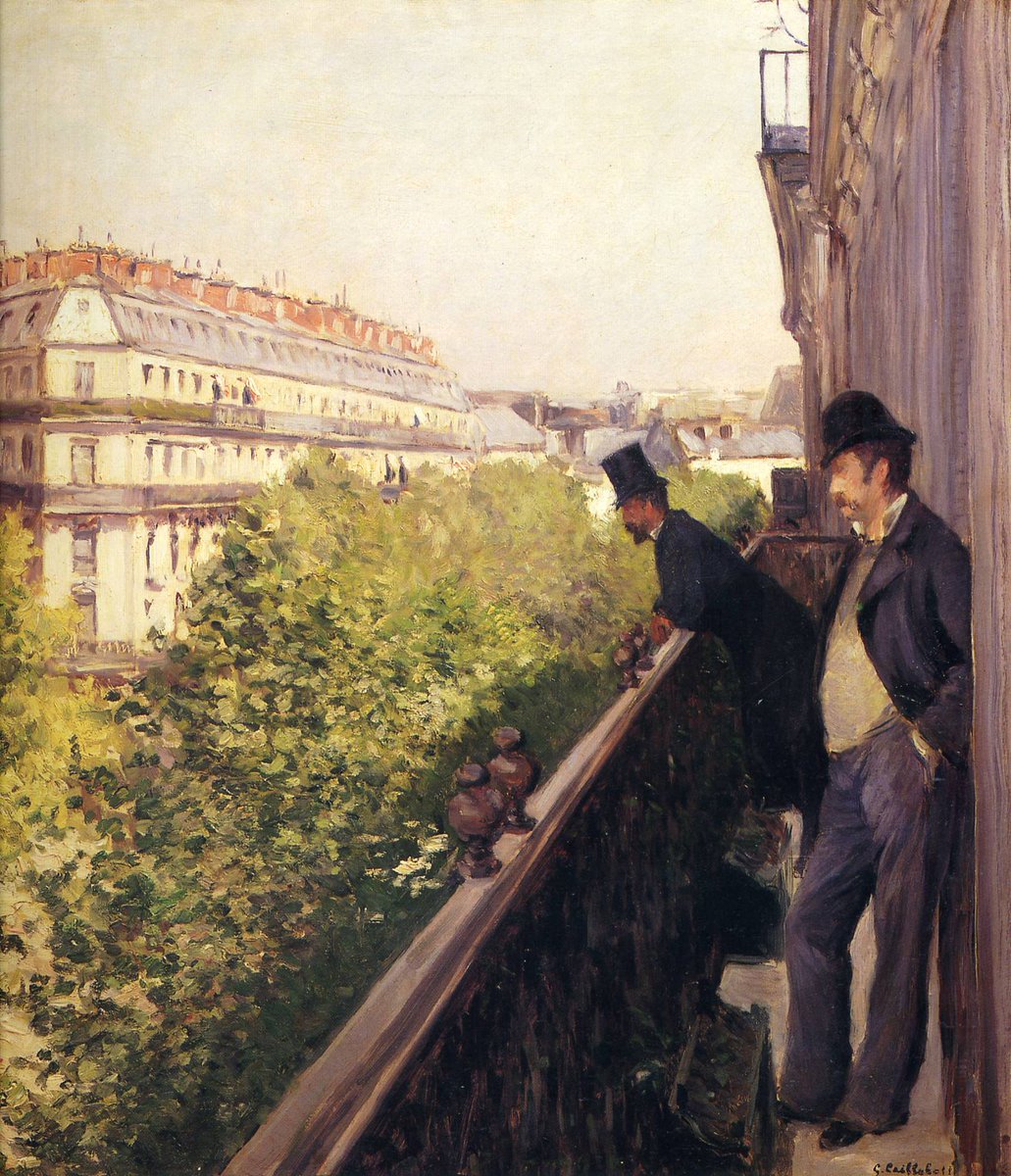 A Balcony, Boulevard Haussmann, 1880 #caillebotte #impressionism