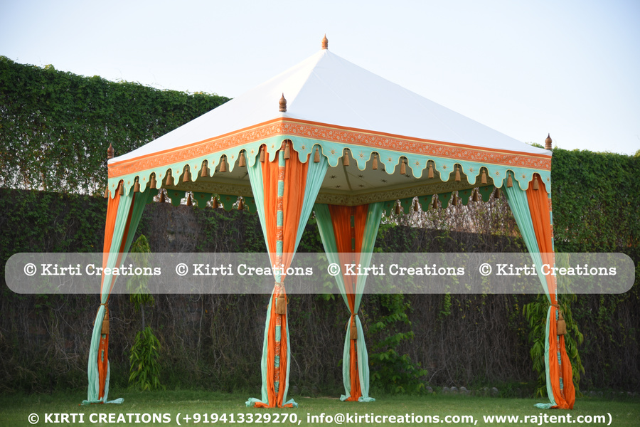 Royal Pergola Tent, we can customize this pergola in require size, colour & prints. #indiantent #indiantents #canopy #indianwedding #indianparty #indiandecor #shamiana #heenaparty #diningtent #teatent for more information, visit at indiantent.com