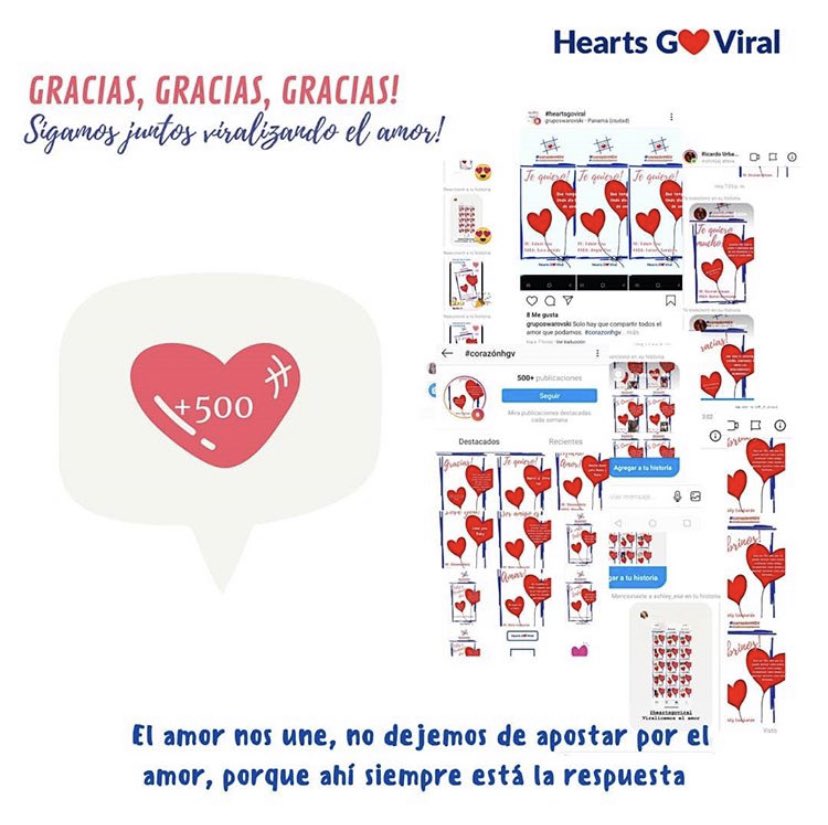 Gracias a todos los +500 ❤️ que inundaron las redes este fin de semana. Sin duda alguna en el ❤️está la respuesta de todo. Sigamos juntos viralizando lo bueno, lo bonito, lo positivo, juntos viralicemos el amor. 🙏🏼 por unirte y 🙏🏼 por amar! #viralicemoselamor #corazónHGV  #Amigos