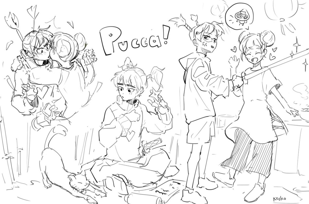i rewatched pucca again for the 2nd time this year so here's some doodles