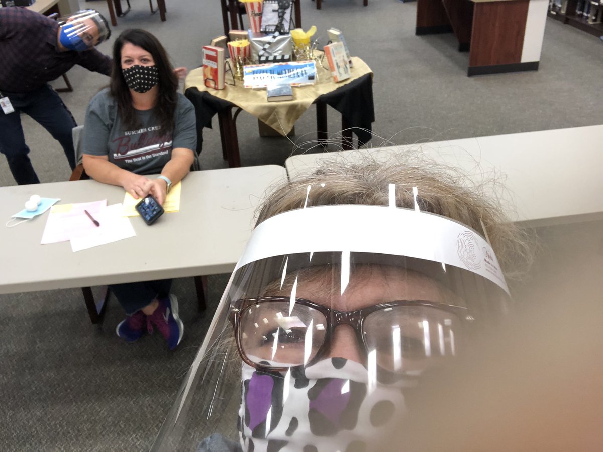Happy first day of school 2020 in the library. Counselors are “at the ready” for schedule changes. #SCHSweareone #thehumblelibrarian