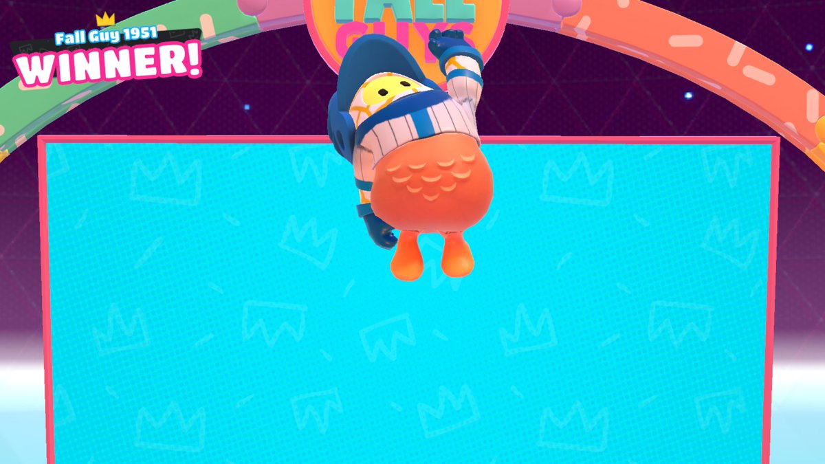 TearofGrace's tweet photo. Hey @FallGuysGame 

Seeing as you don't have a report function, I figured I'd screenshot this hacker's win along with his number and outfit. Time stamped win 14:09 24/08/2020 GMT time.

Delete this rancid sphincter. https://t.co/wVVFm4Z4B0