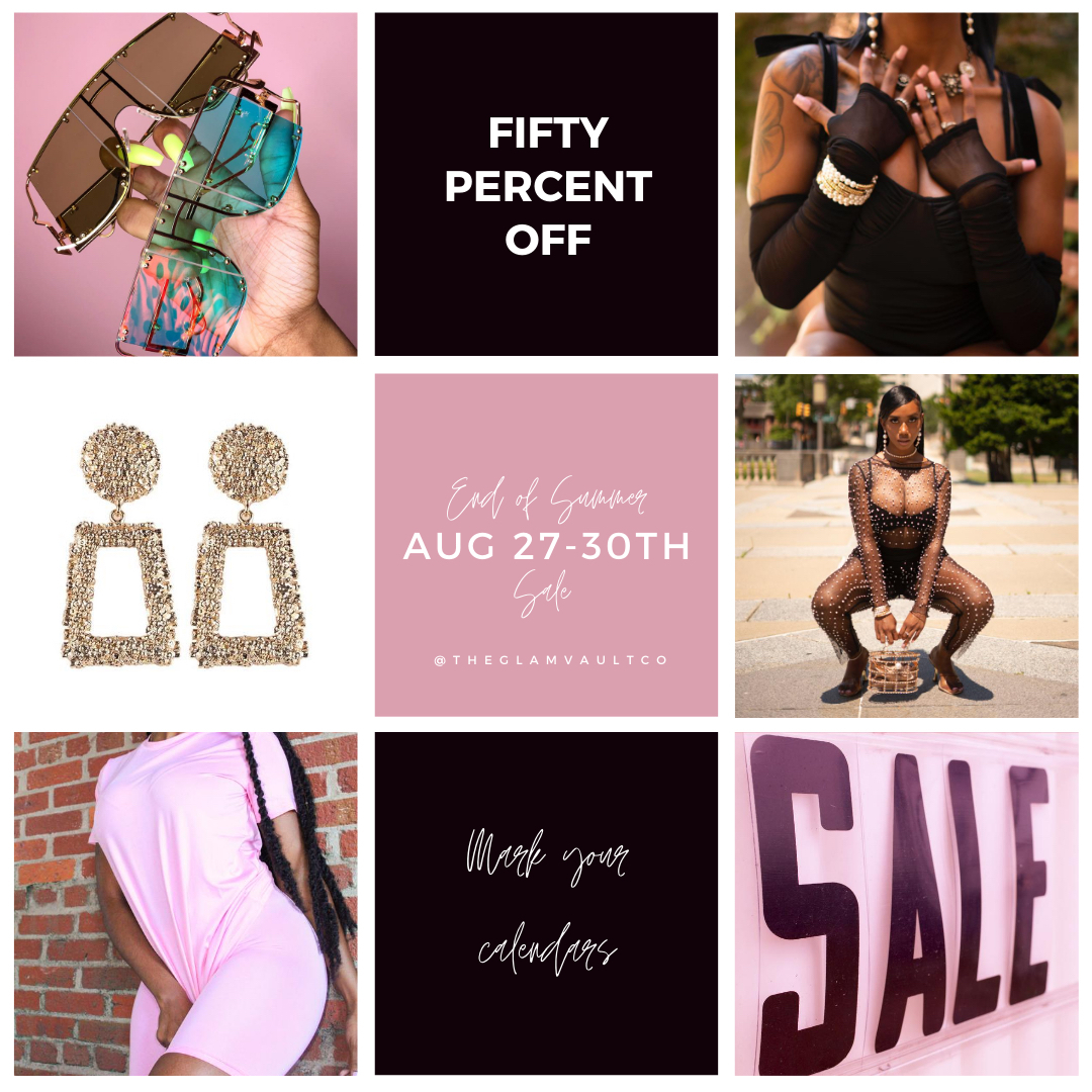 Our Only Sale until Black Friday ⌛️💳. Our End of the Summer Sale starts this Thursday . Everything will be 50% off . This is an unbeatable offer that you don’t want to miss. 

 #summersale #onlinesale #fashion #instagramboutique #onlineshop #blackowned