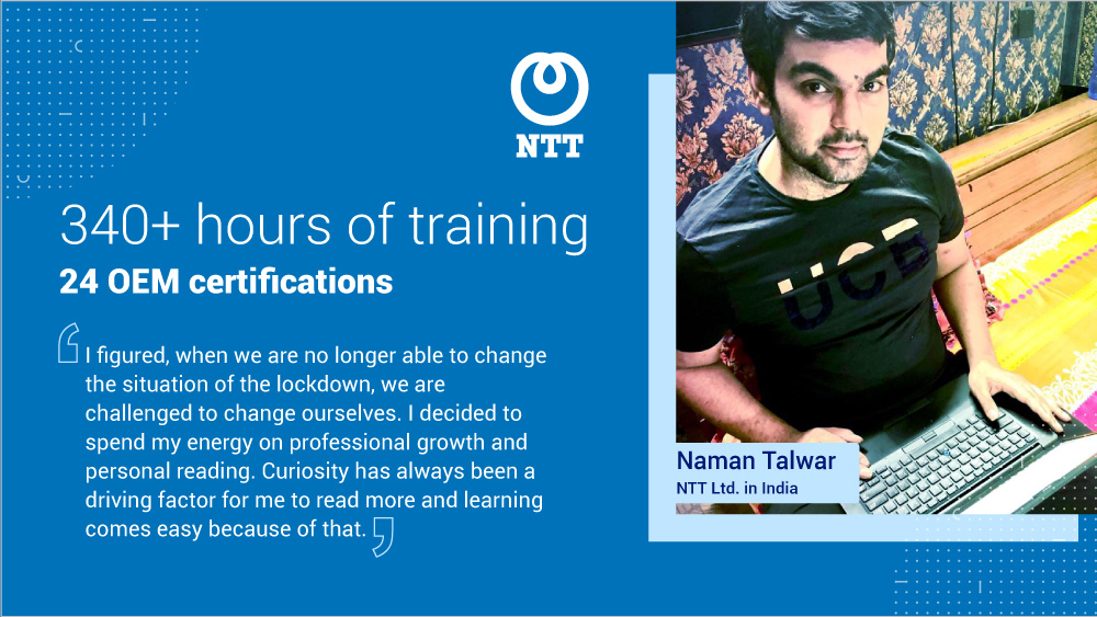 nttdata_inc's tweet image. For Naman Talwar adapting to change has been easy and he is quick in accepting challenges and learning. #FreeToGrow #NTTLtdIndia