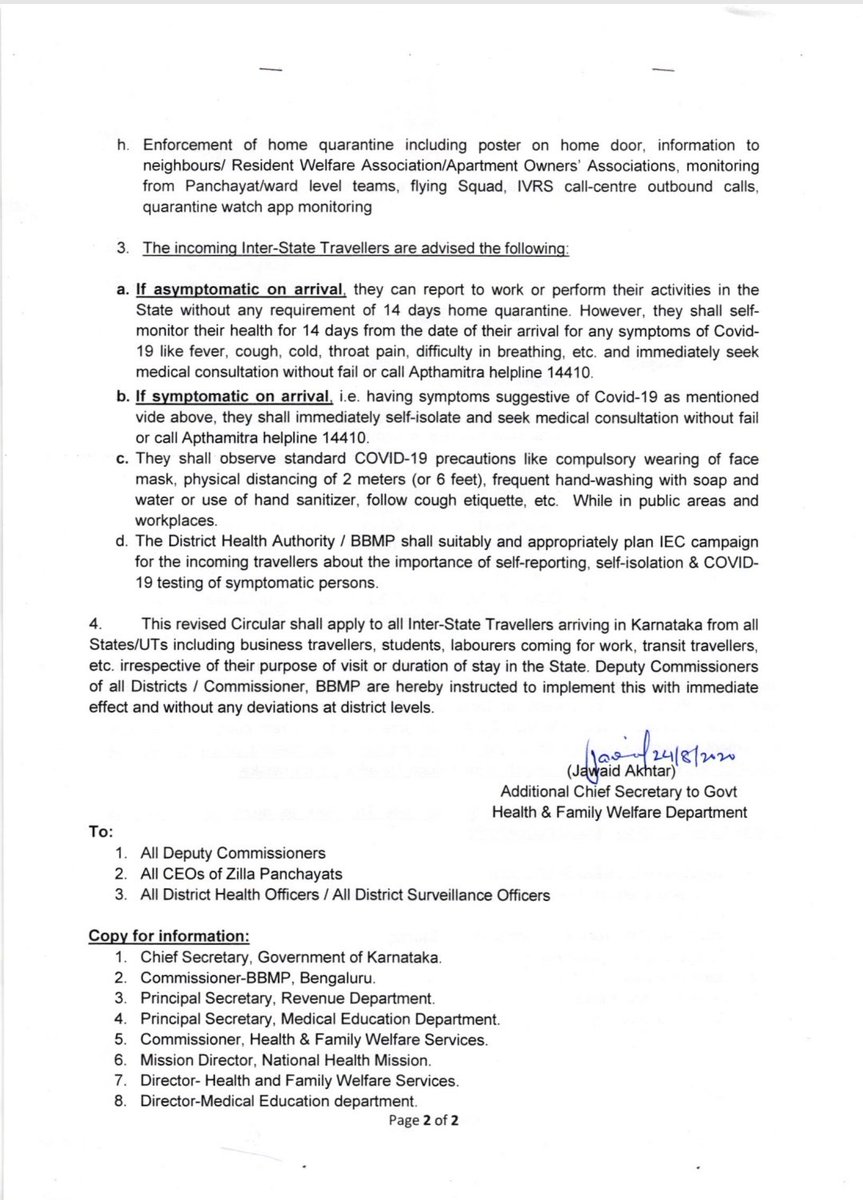 #TNIEUpdatesOnCovid19
The <a href="/DHFWKA/">Karnataka Health Department</a> revises inter- state travel advisory.
Read it carefully, keep it handy.
<a href="/NewIndianXpress/">The New Indian Express</a> <a href="/XpressBengaluru/">TNIE Karnataka</a> <a href="/santwana99/">santwanabhattacharya</a> <a href="/CMofKarnataka/">CM of Karnataka</a> @csogok <a href="/ksrtc_karnataka/">ksrtc@ksrtc.org</a> @BBMPCOMM <a href="/MoHFW_INDIA/">Ministry of Health</a> <a href="/MoHUA_India/">Ministry of Housing and Urban Affairs</a> <a href="/CovidKarnataka/">ಕೋವಿಡ್ ಕರ್ನಾಟಕ</a>
