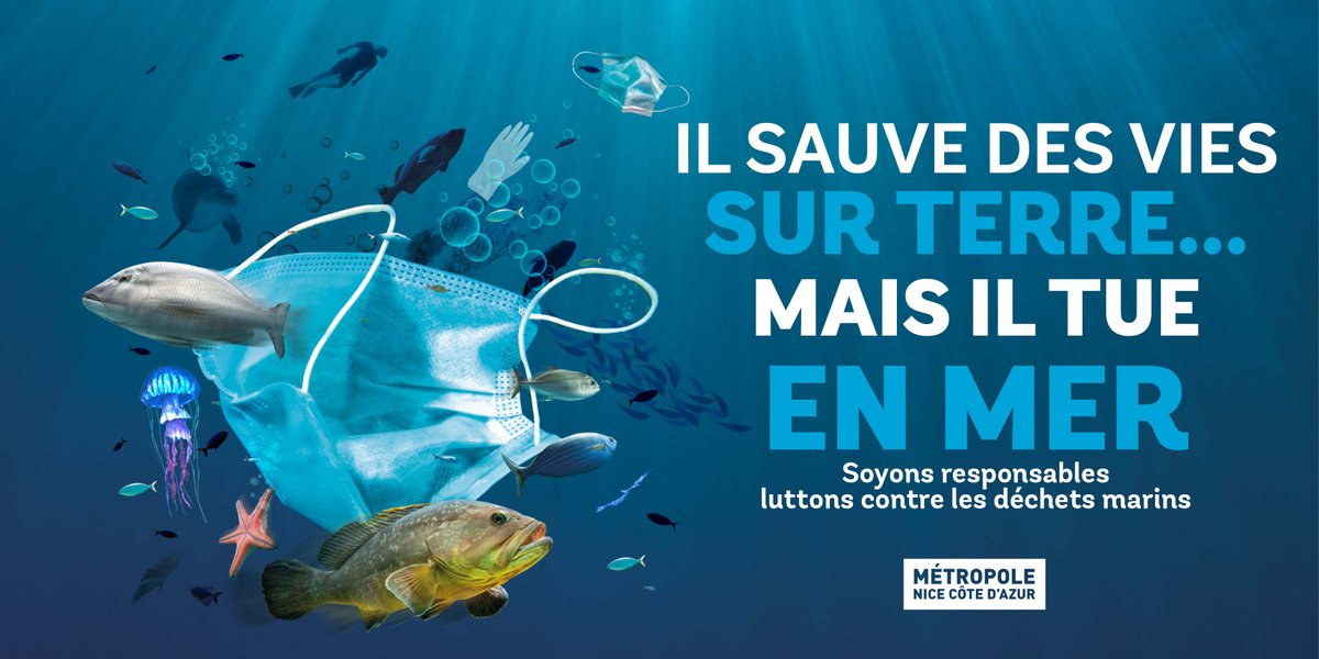 Le masque sauve des vies sur terre mais il tue en mer, soyons responsables, luttons contre les déchets marins 😷🐠

🐙 Rappel : Ces déchets doivent être jetés dans un sac poubelle dédié, résistant et disposant d’un système de fermeture fonctionnel.

🦀 nice.fr/fr/actualites/…