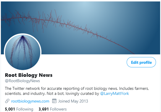 RootBiologyNews's tweet photo. Root Biology News reached the following limit (5000) and needs more followers to continue to grow. Please retweet this request for follows if you think RBN provides useful content. RBN relies on searching for root-related terms from accounts it follows to retweet curated content. https://t.co/NFytvqeHDM