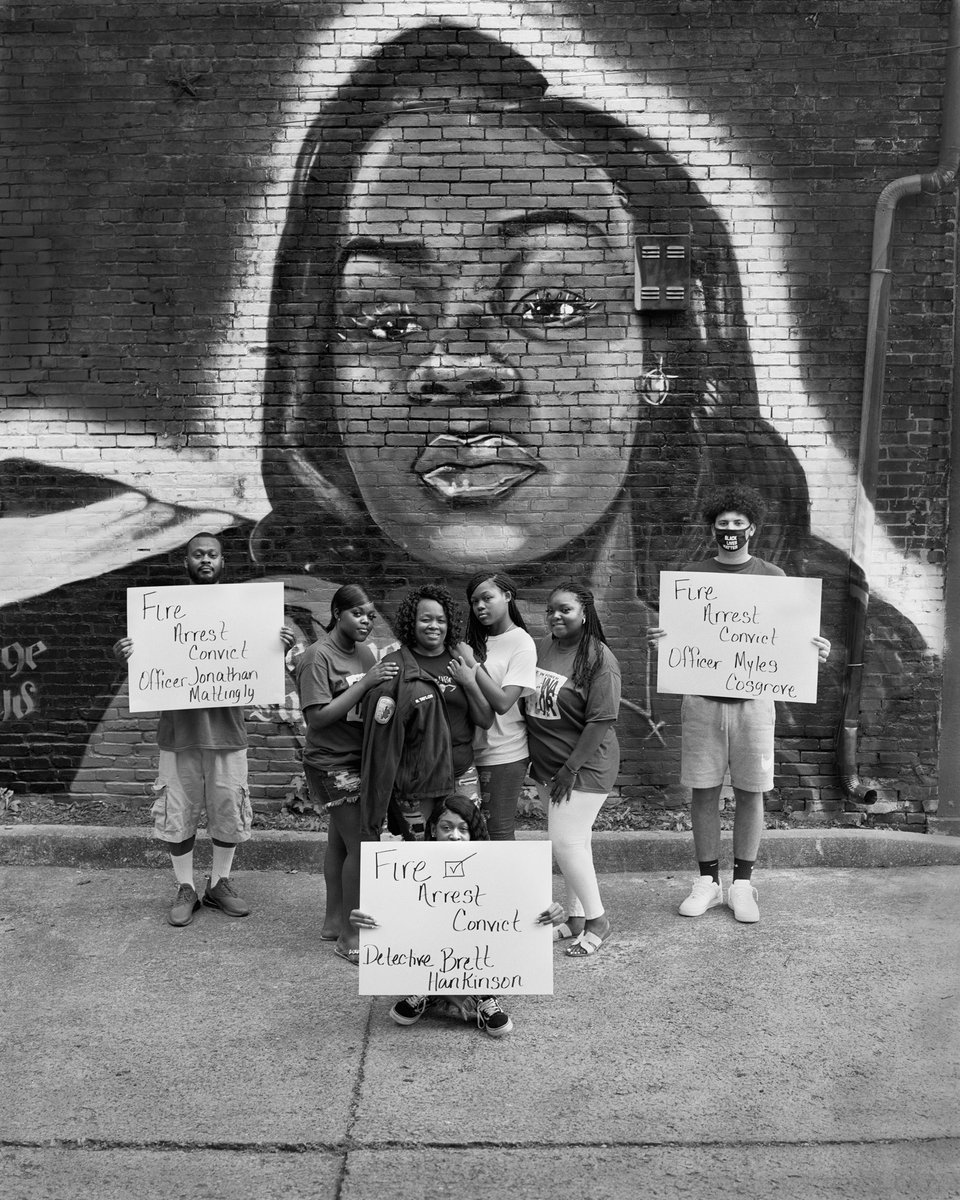 Breonna Taylor’s Mother, Tamika Palmer, Draped In Bre’s Emt Jacket, Surrounded By Family and Friends: “People want to see me. They want to say they’re sorry. They want to apologize for the police."Photograph by LaToya Ruby Frazier.  http://vntyfr.com/FbVGT9U 