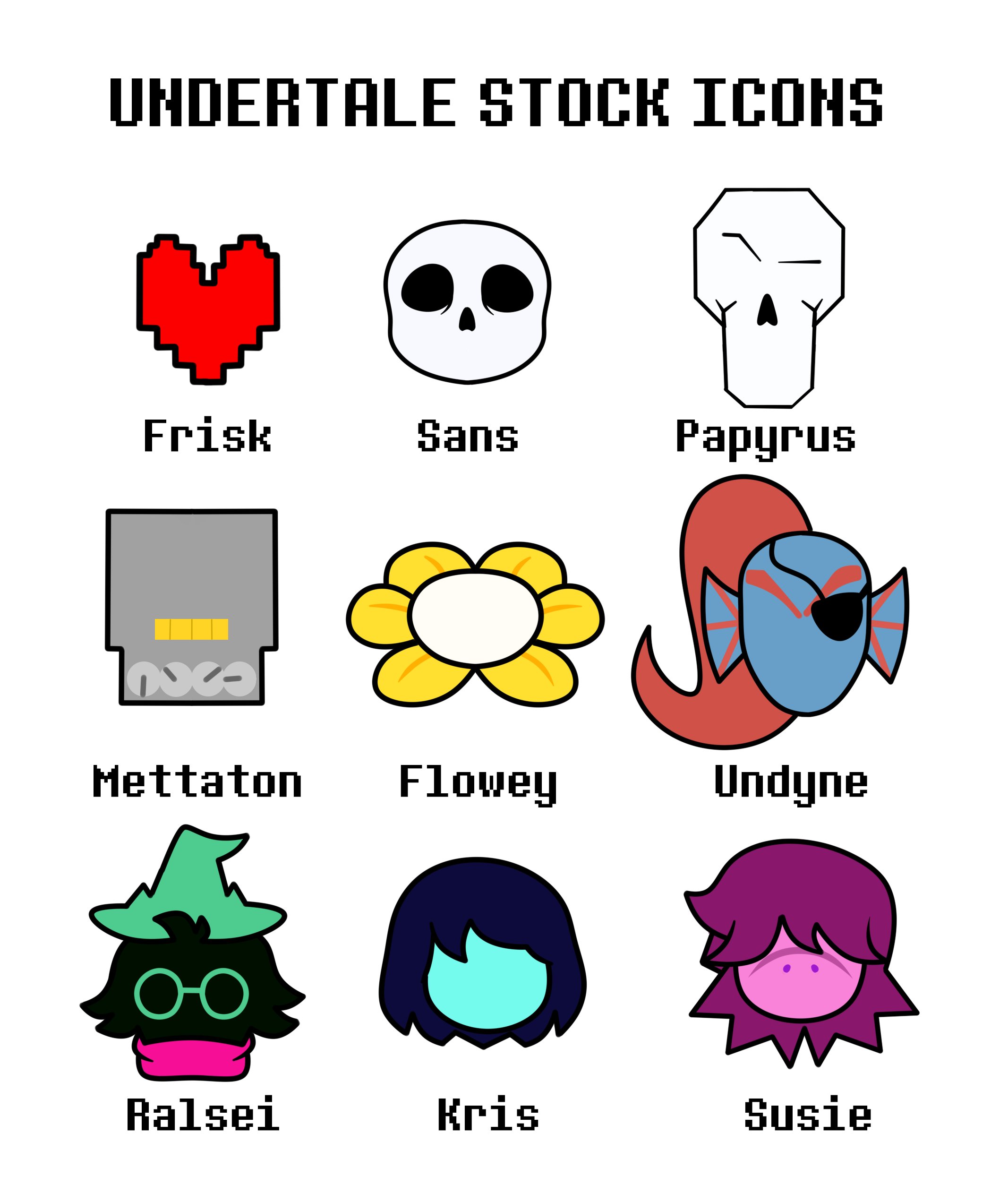 Determination ❤️ Undertale for Smash Concept on X: Undertale characters  stock icons! Feel free to use them (with credits)! #SuperSmashBrosUltimate   / X