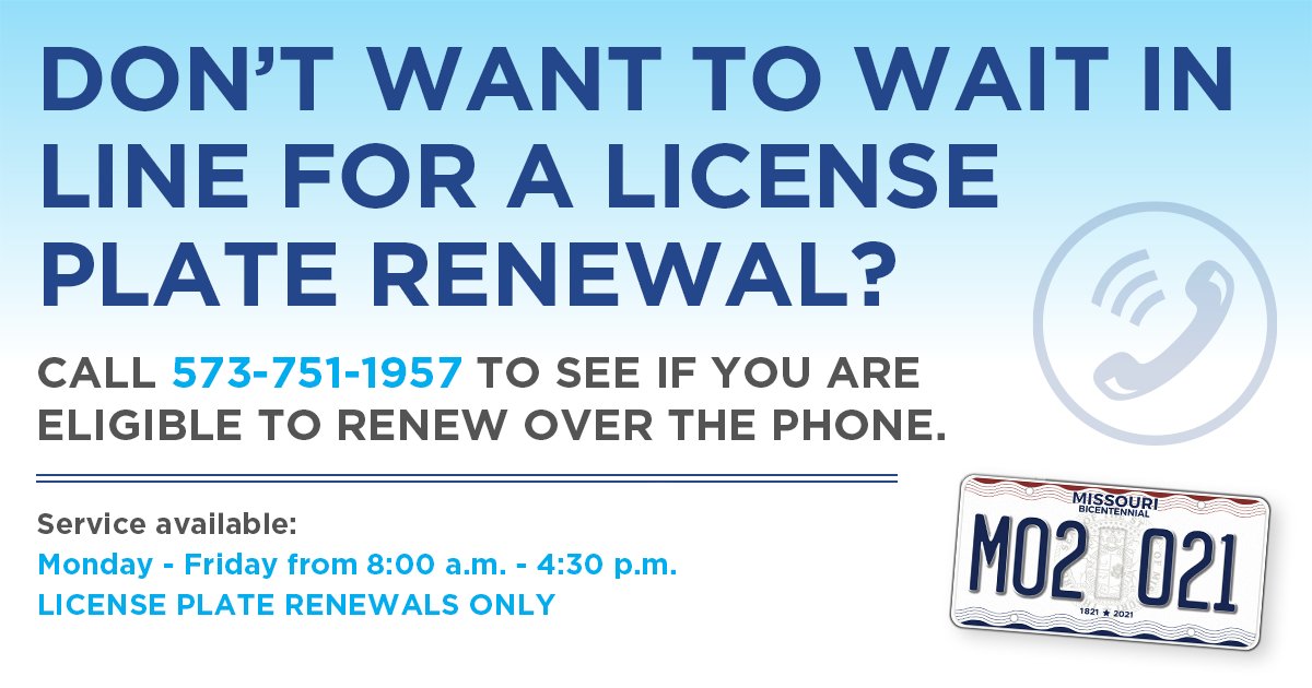 Missouri department of revenue on twitter call 573 751 1957 monday