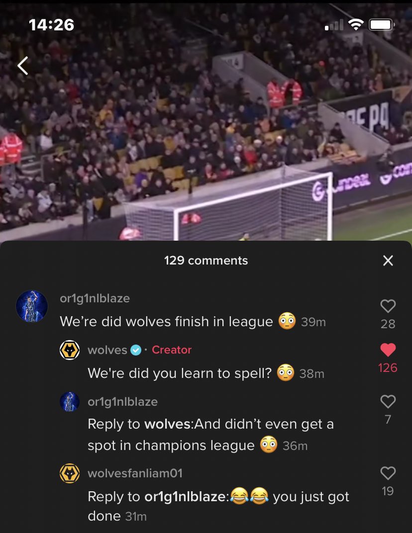 Lewiswwfc_'s tweet photo. Wolves tiktok is simply unmatched https://t.co/tBi1KJRdk8