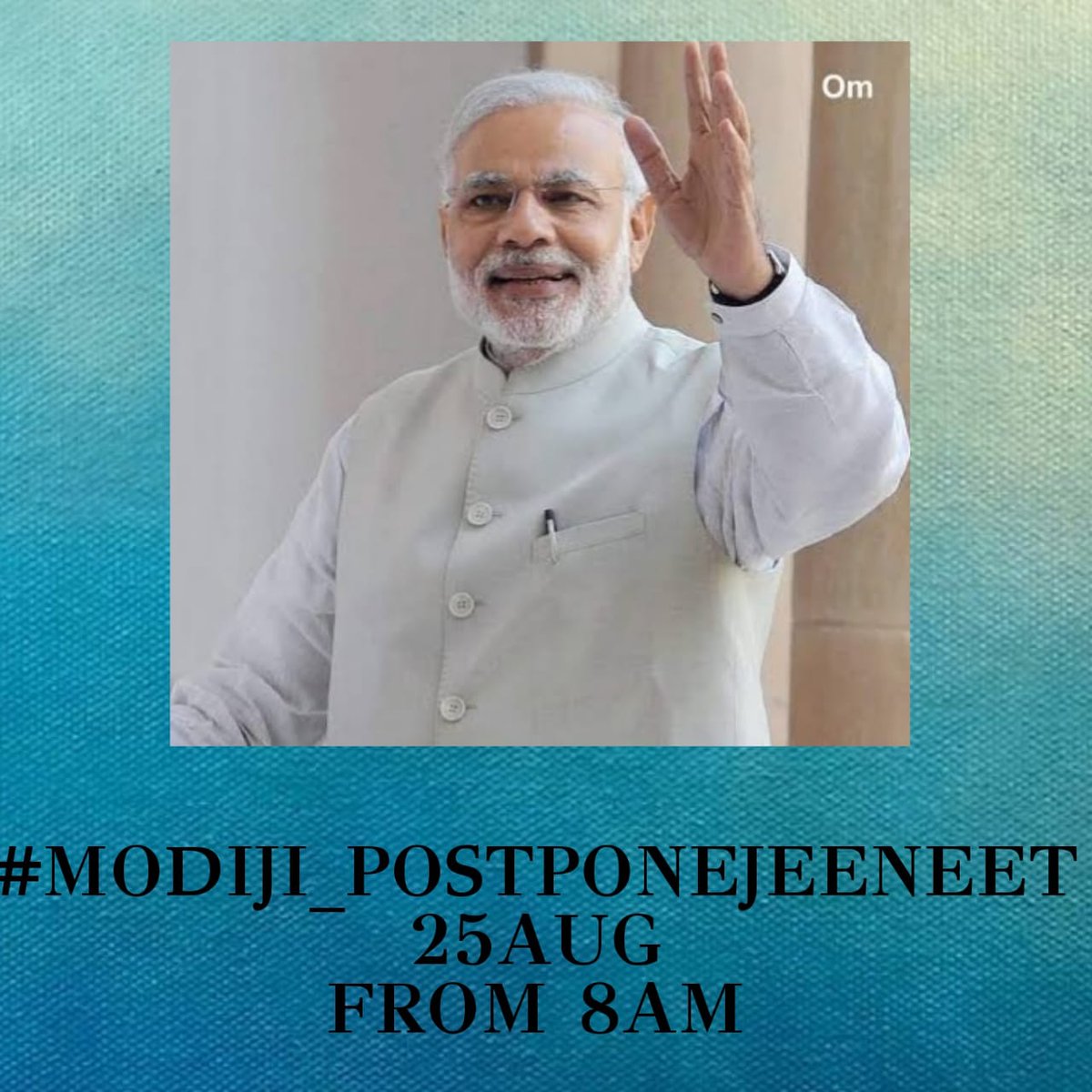 11Petitioners's tweet photo. Finally we have our poster.

As we know that tommorow is important day of protest.

May be final day.
Put all ur efforts.

#MODIJI_POSTPONEJEENEET
Tag @Swamy39 in every tweet. https://t.co/RksnoI7ect